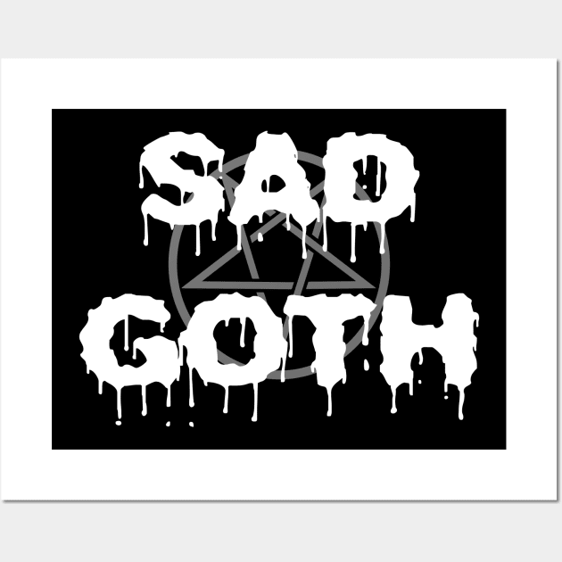 Sad Goth Aesthetic Pentacle Pentagram Emo Grunge Black Wall Art by Prolifictees